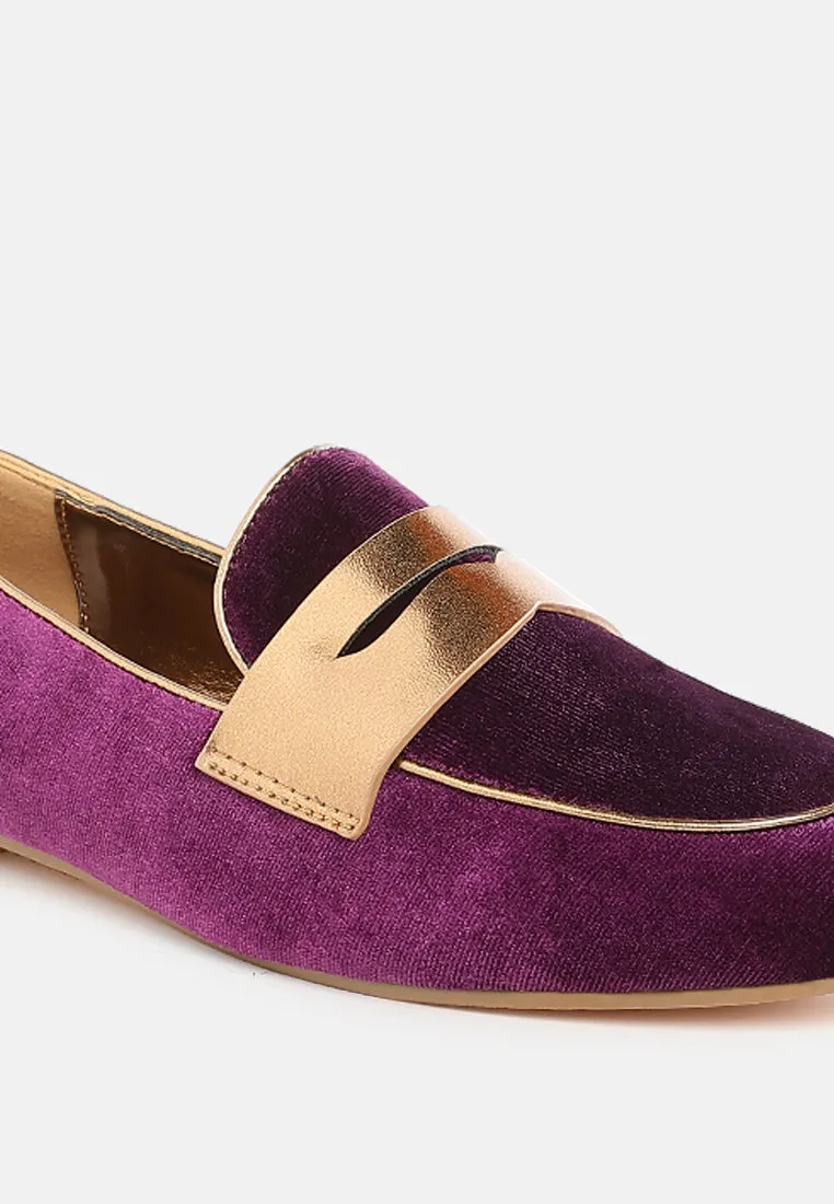 Penny Strap Velvet Loafers By RUW