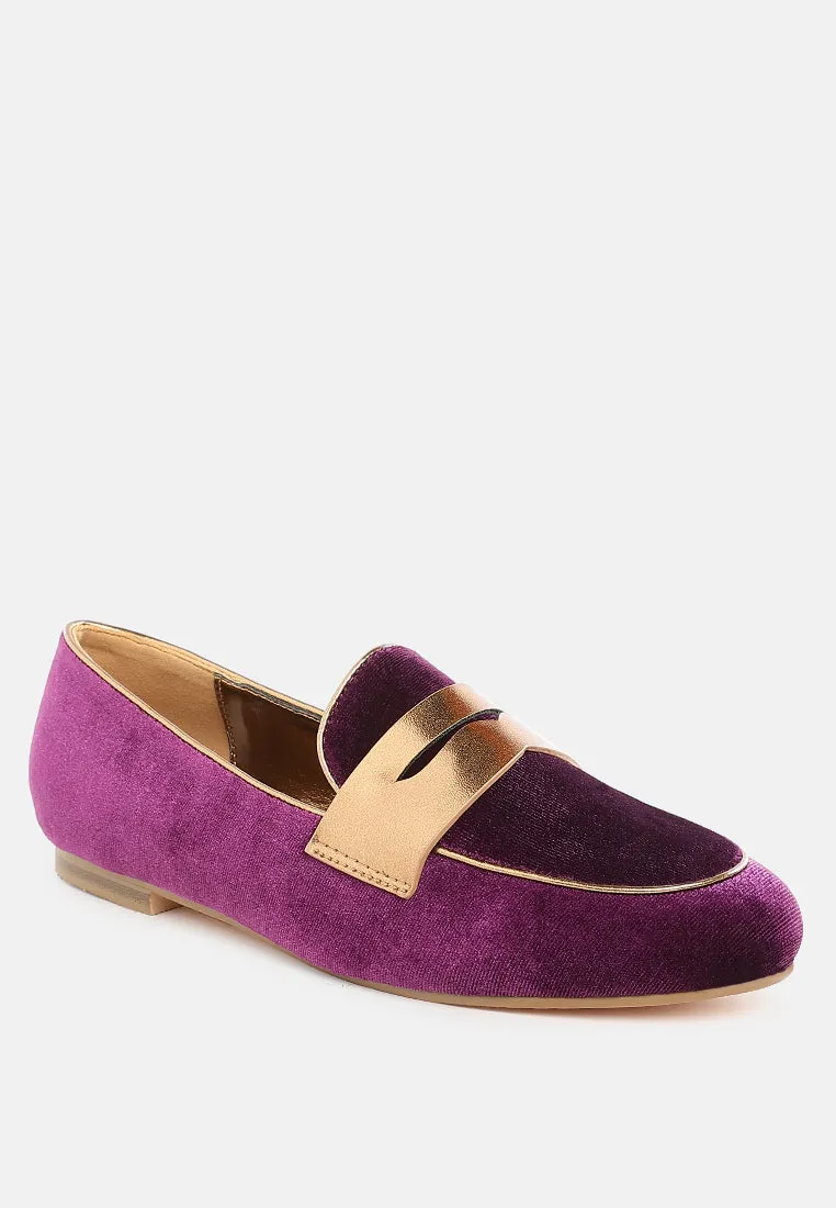 Penny Strap Velvet Loafers By RUW