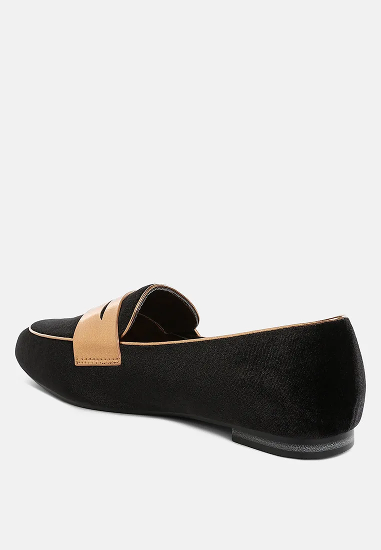 Penny Strap Velvet Loafers By RUW