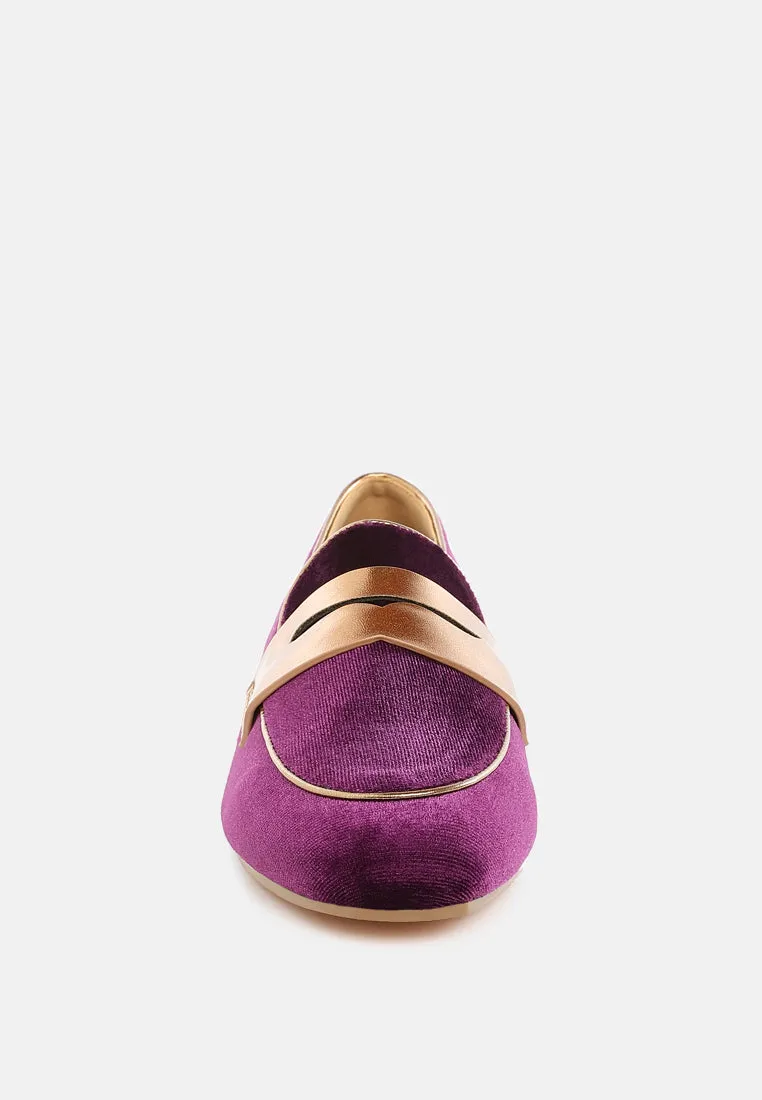 Penny Strap Velvet Loafers By RUW