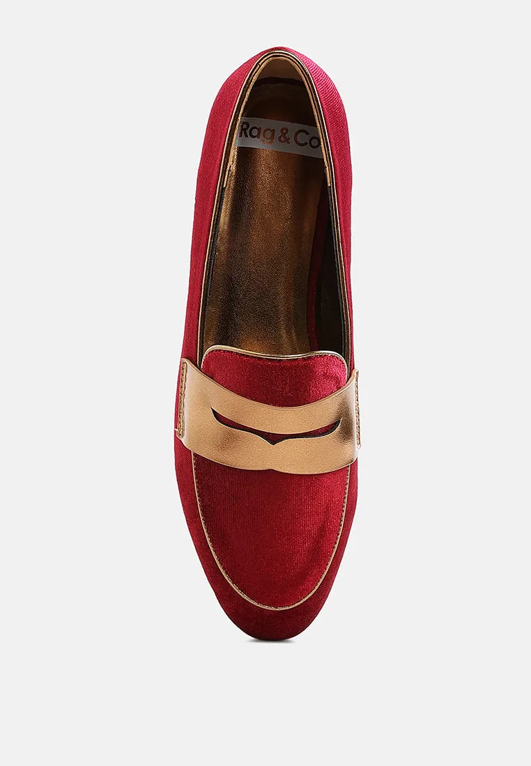 Penny Strap Velvet Loafers By RUW