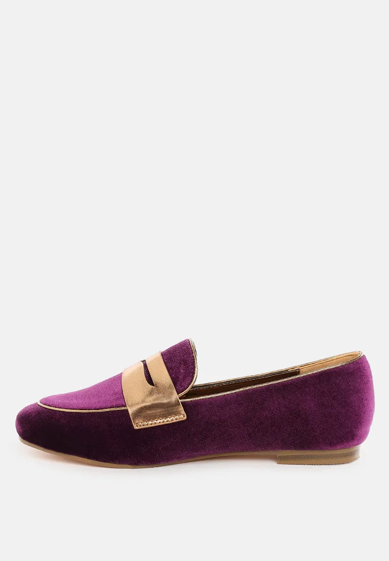 Penny Strap Velvet Loafers By RUW
