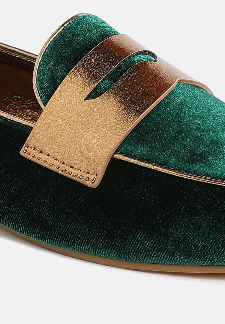 Penny Strap Velvet Loafers By RUW