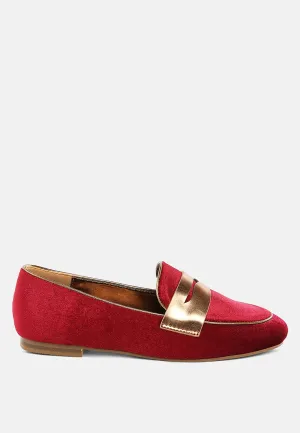 Penny Strap Velvet Loafers By RUW