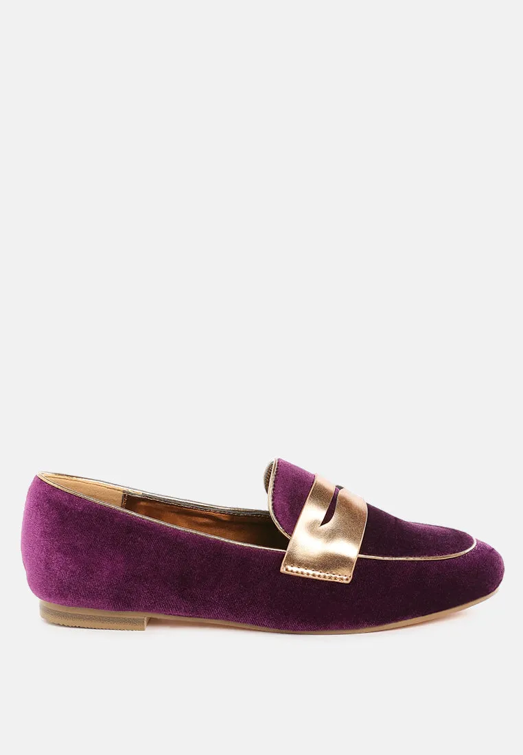 Penny Strap Velvet Loafers By RUW