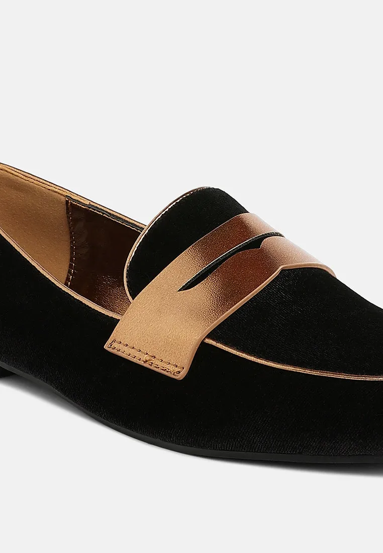 Penny Strap Velvet Loafers By RUW