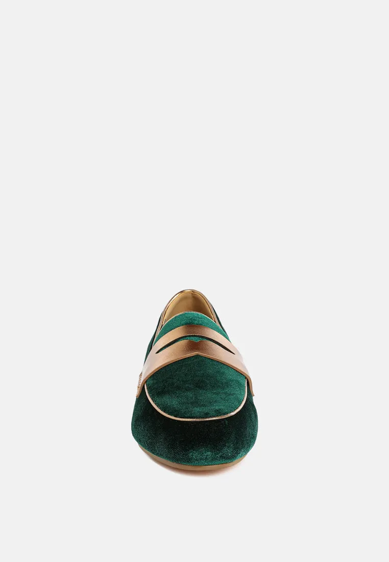Penny Strap Velvet Loafers By RUW