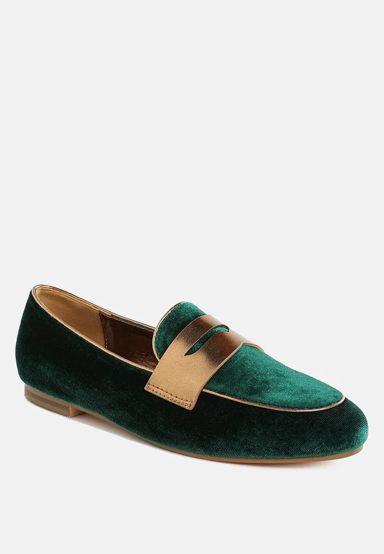 Penny Strap Velvet Loafers By RUW