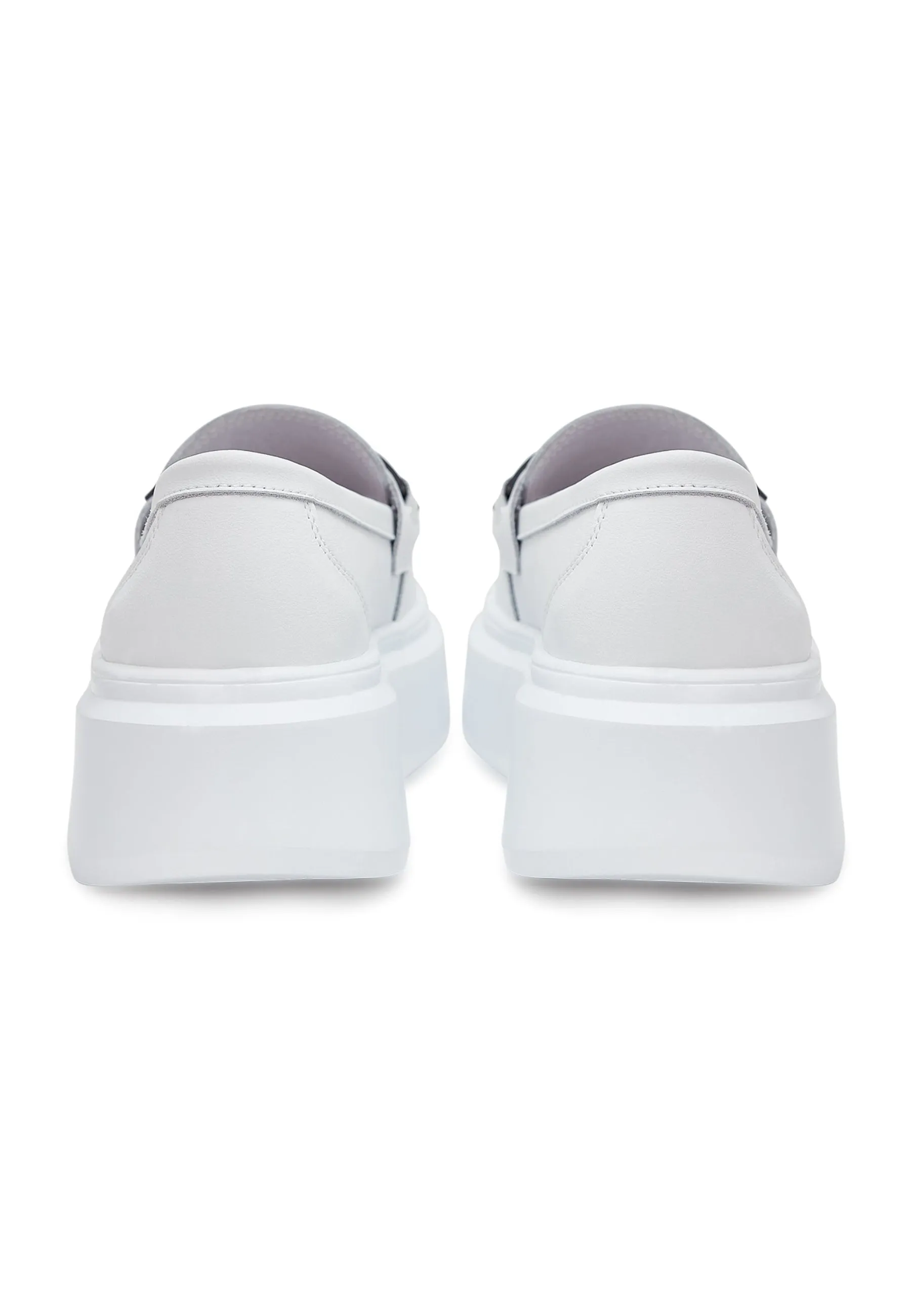 Platform Slip-On Loafers - White