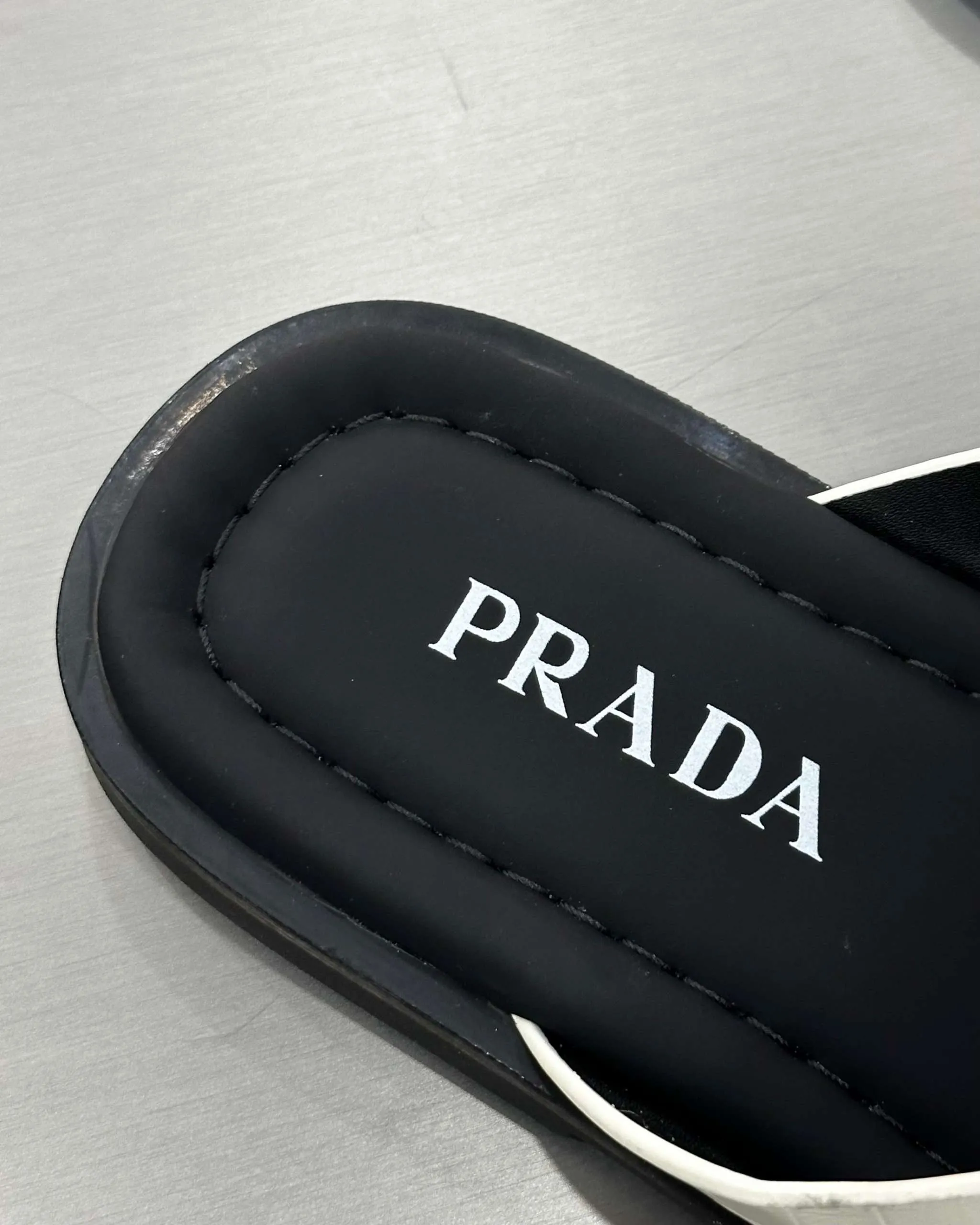 PRĄDA Marble White Crocodile Leather Crisscross Sandals