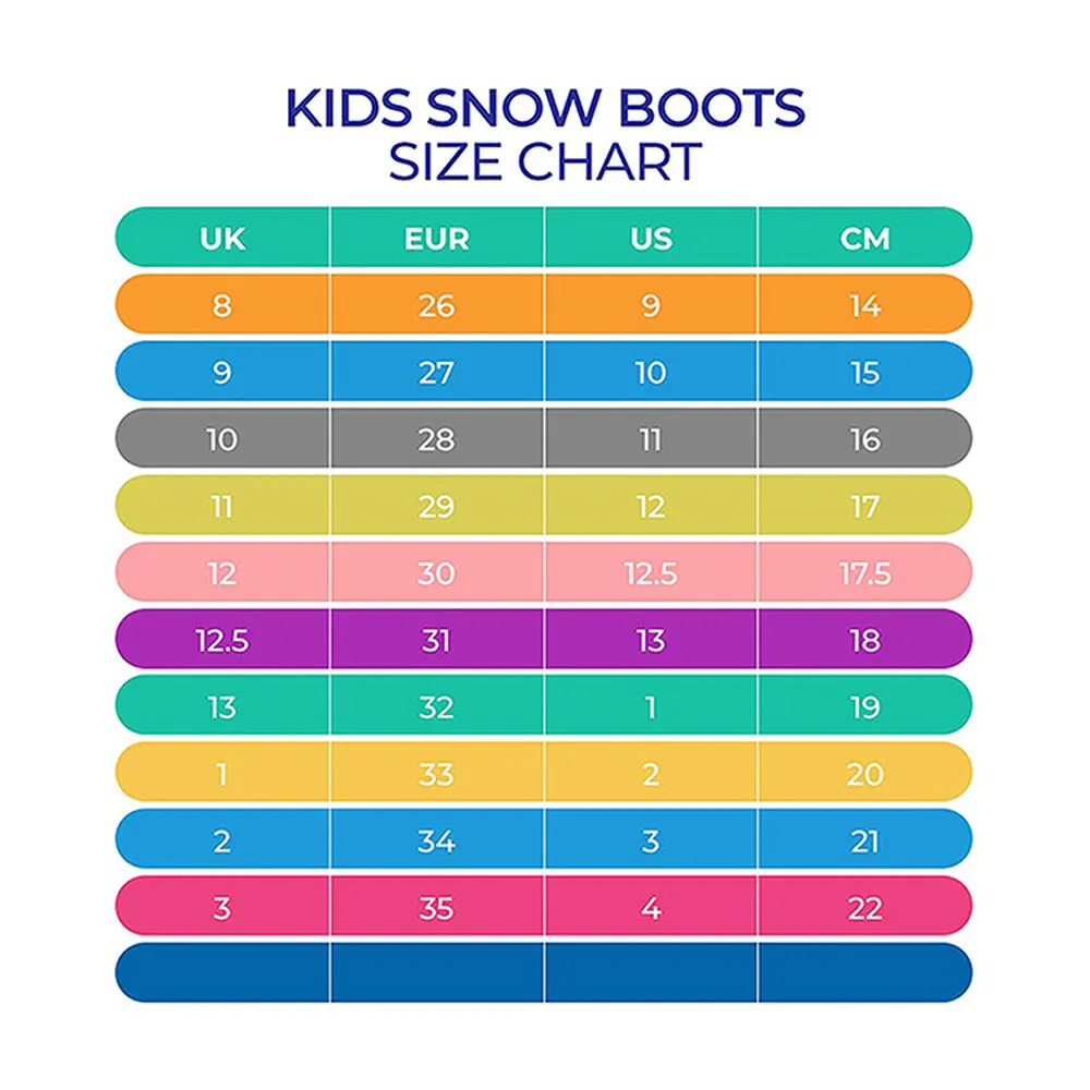 Printed Silver Waterproof Winter Snow Boots for Kids with Metal Cleats for Minus Degree Icy Terrains