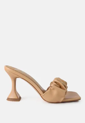Rebel Ruched Straps Spool Heel Sandals By Ruw