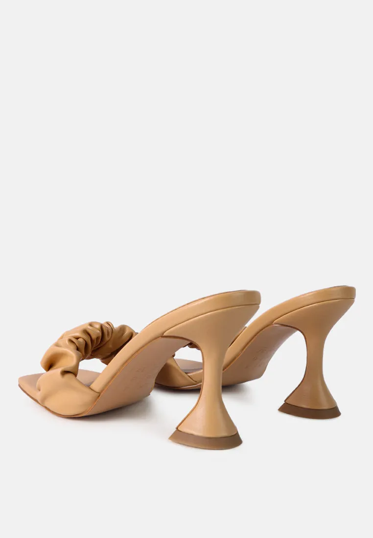 Rebel Ruched Straps Spool Heel Sandals By Ruw