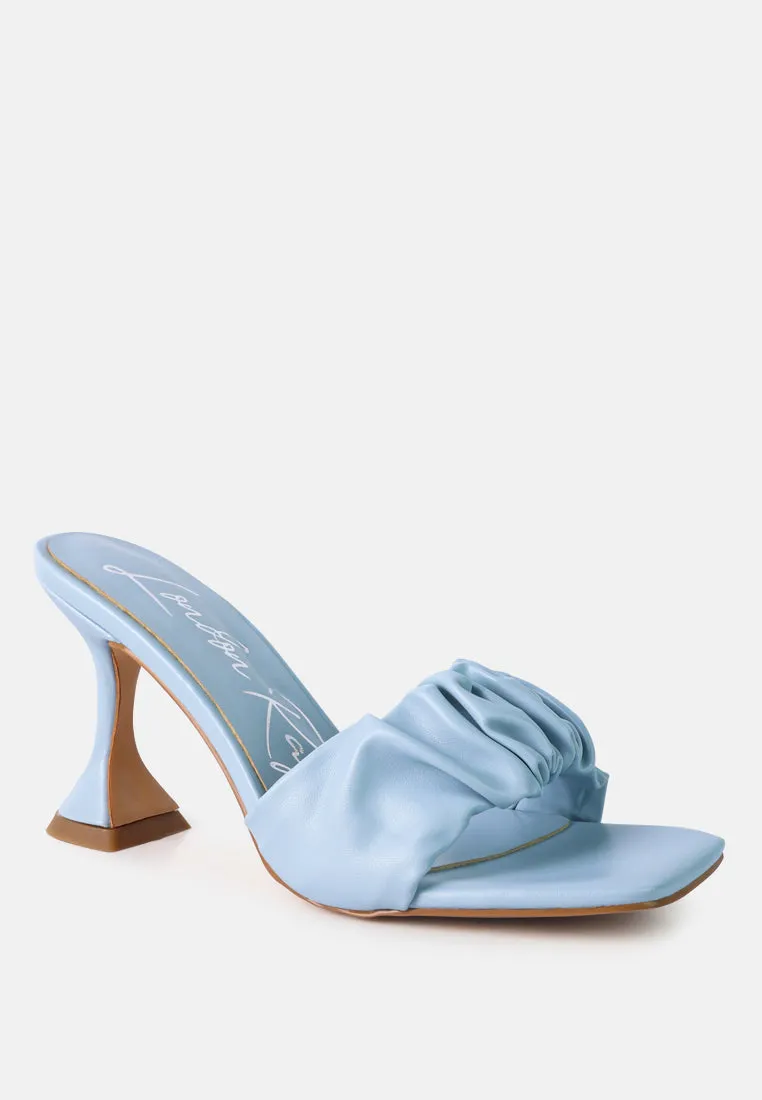 Rebel Ruched Straps Spool Heel Sandals By Ruw