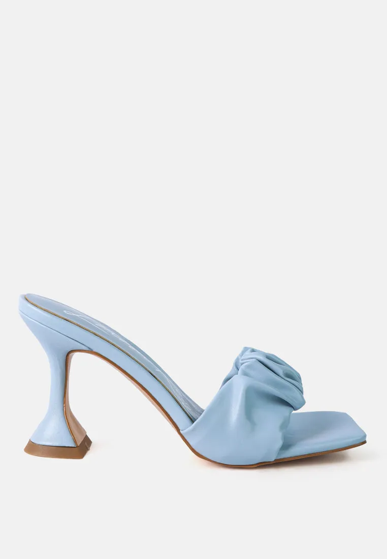 Rebel Ruched Straps Spool Heel Sandals By Ruw