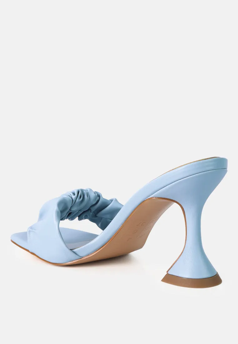 Rebel Ruched Straps Spool Heel Sandals By Ruw
