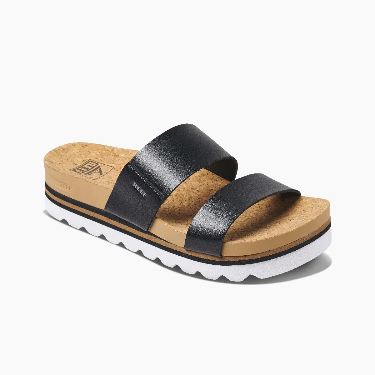 Reef Womens Cushion Vista Black/Natural Sandal