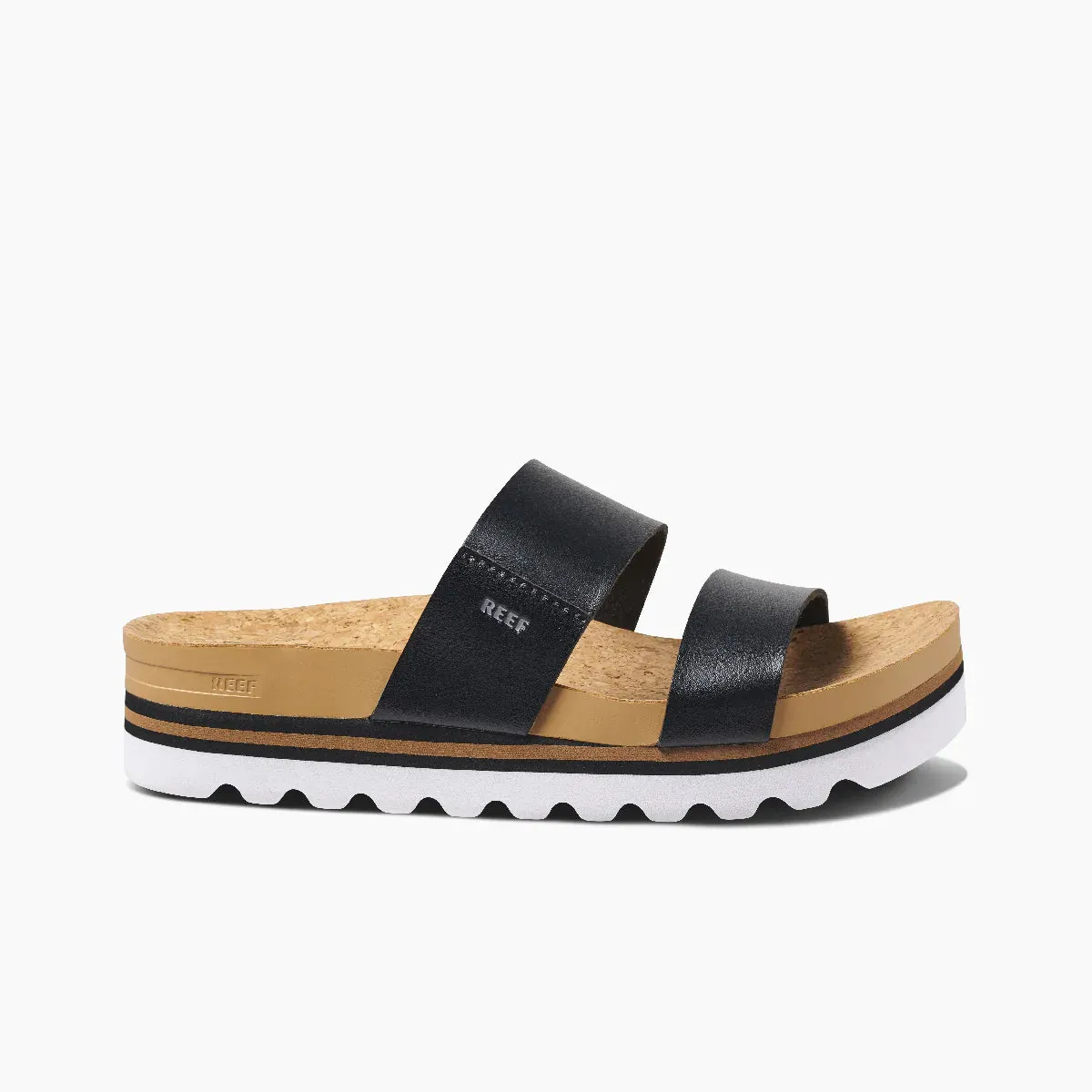 Reef Womens Cushion Vista Black/Natural Sandal