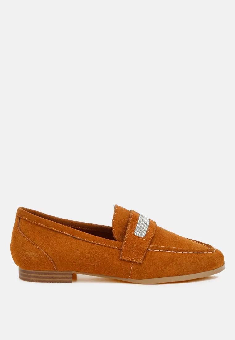 Rhinestone Penny Strap Loafers By RUW