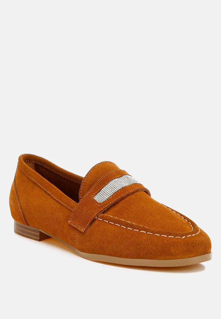 Rhinestone Penny Strap Loafers By RUW