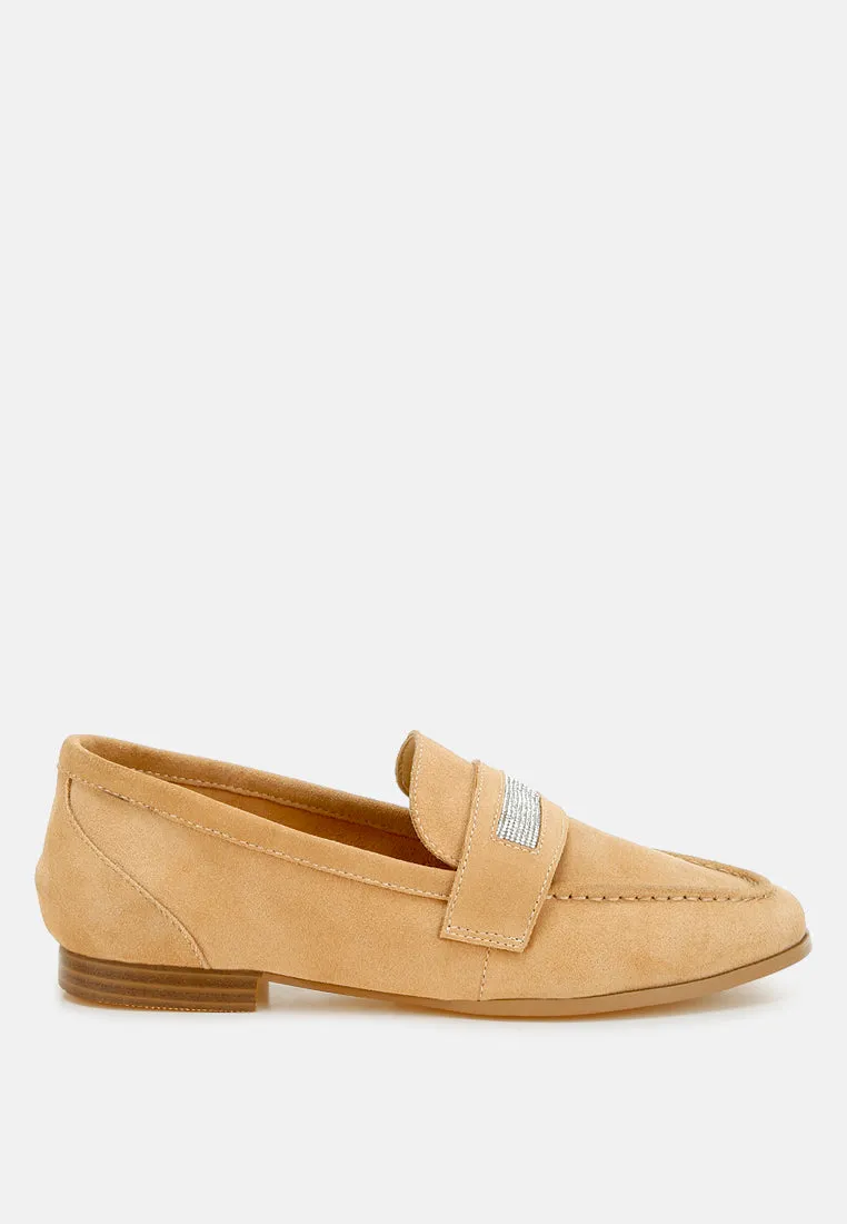 Rhinestone Penny Strap Loafers By RUW