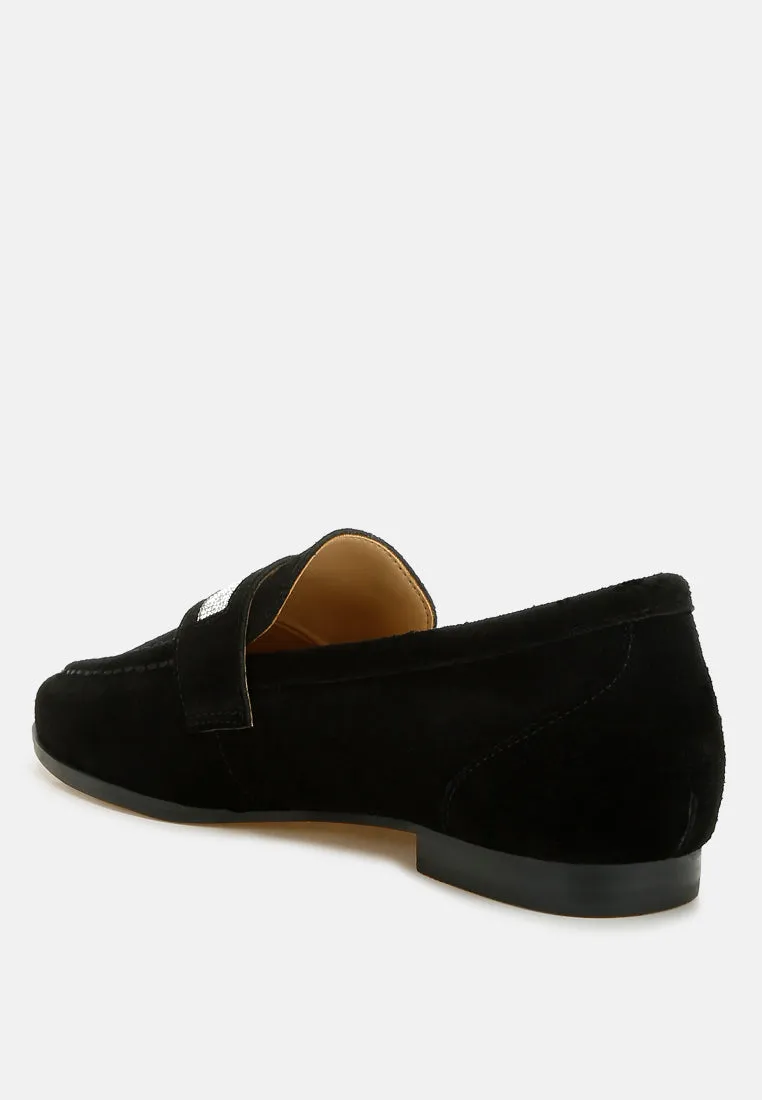 Rhinestone Penny Strap Loafers By RUW