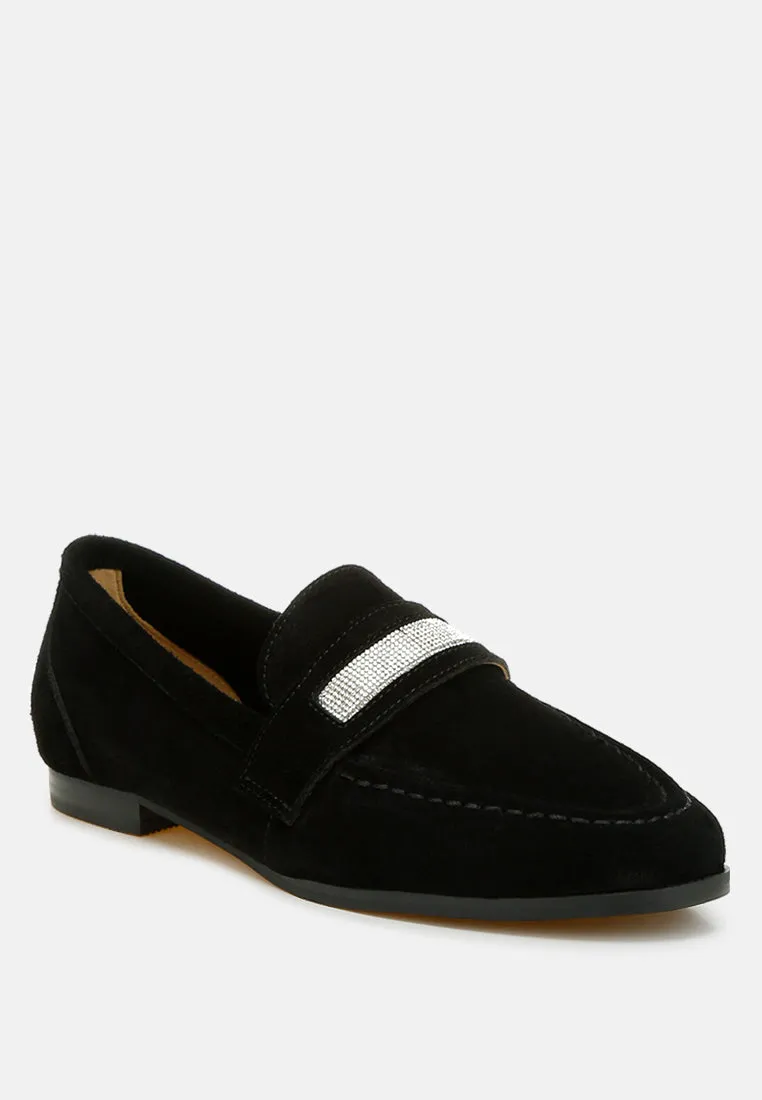 Rhinestone Penny Strap Loafers By RUW