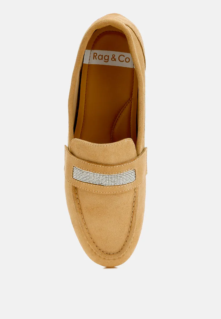 Rhinestone Penny Strap Loafers By RUW