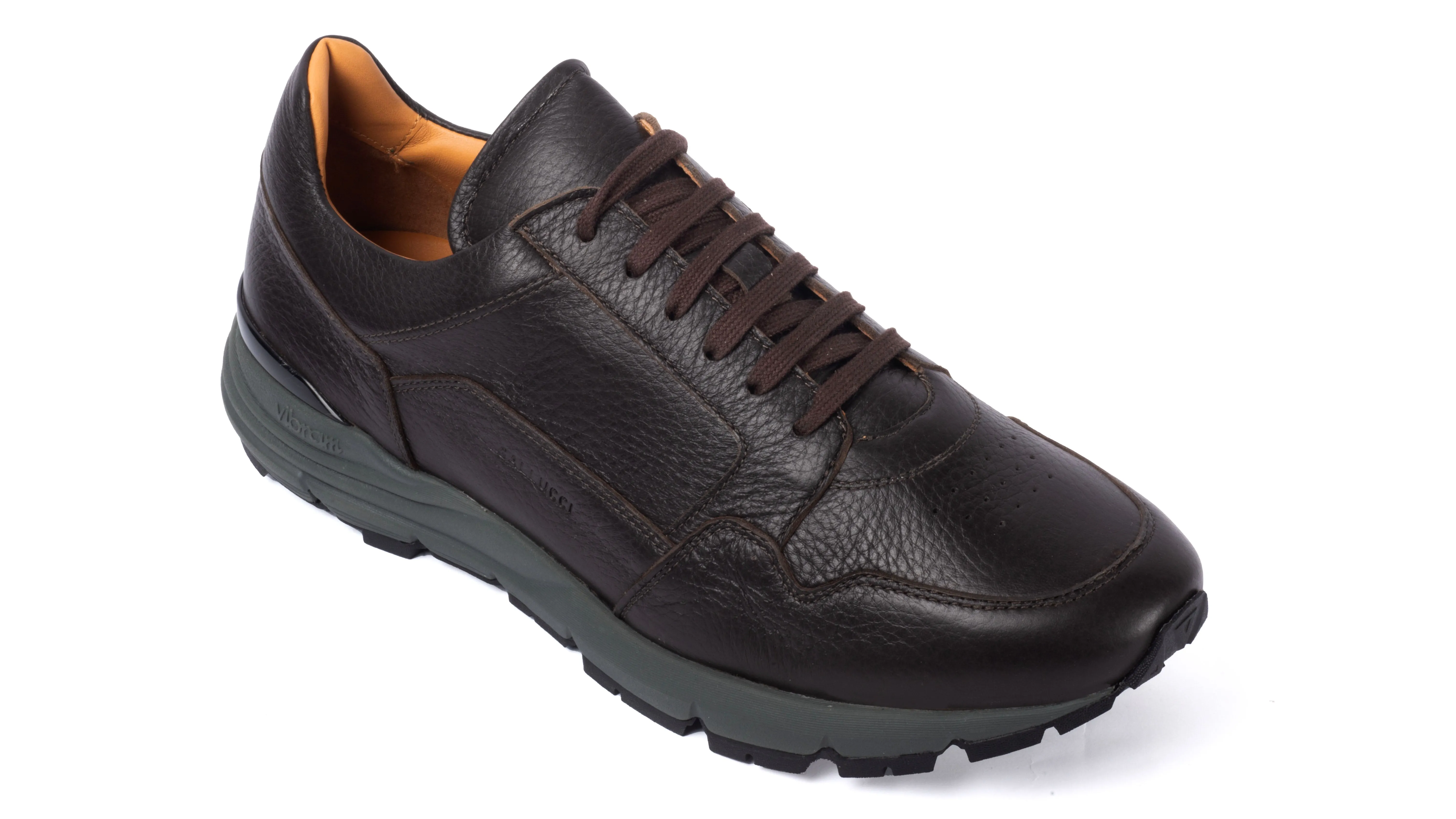 Running Sneakers 44 Dark Brown Genuine Deer Leather
