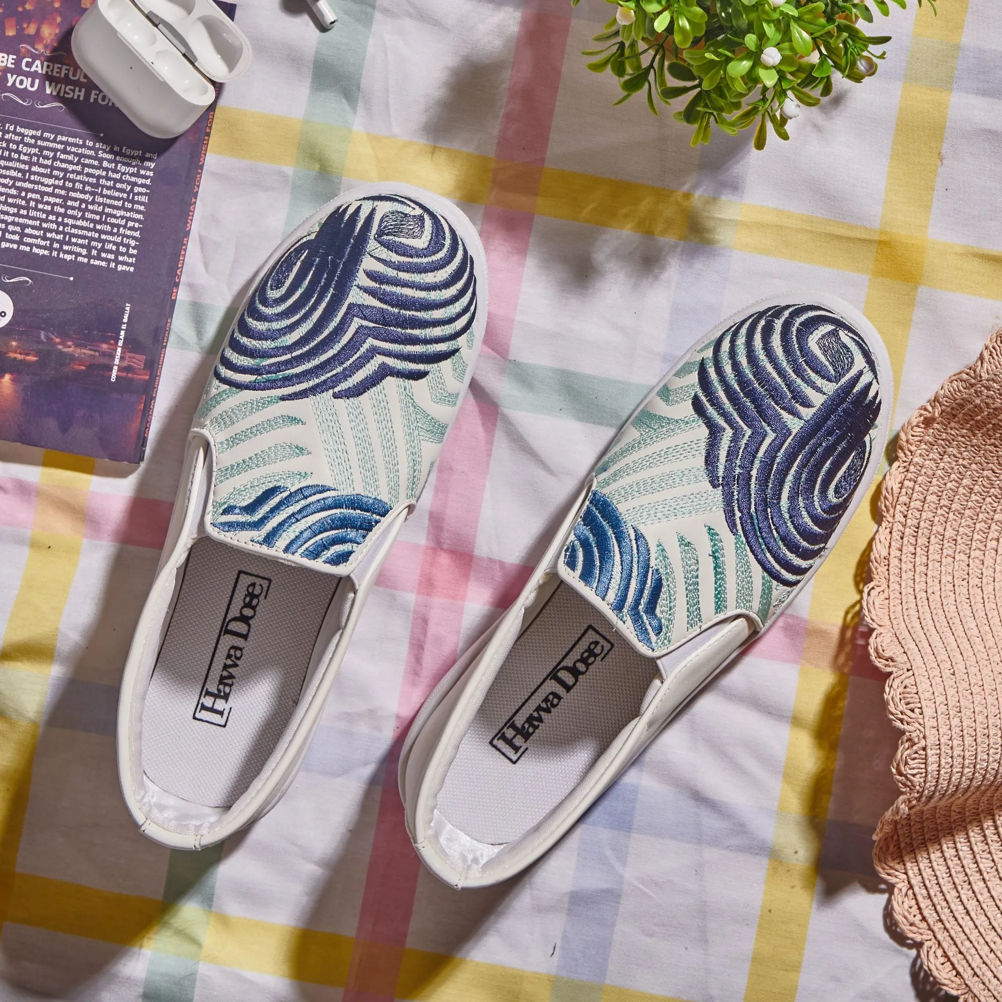 Sarmal | Spiraly Slip On Comfy Sneakers - Blue