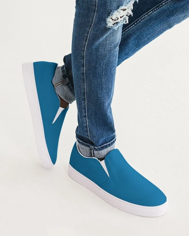 Shaded Cyan Slip-On Canvas Sneakers | Men's | C100M25Y0K30