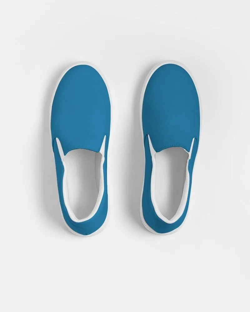 Shaded Cyan Slip-On Canvas Sneakers | Men's | C100M25Y0K30