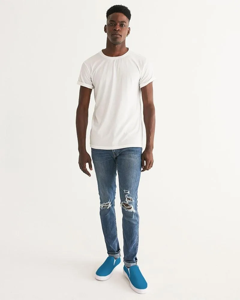 Shaded Cyan Slip-On Canvas Sneakers | Men's | C100M25Y0K30