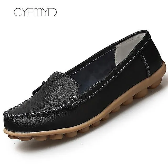 Shoes woman oxford shallow genuine leather  fashion flats slip on shoes for women
