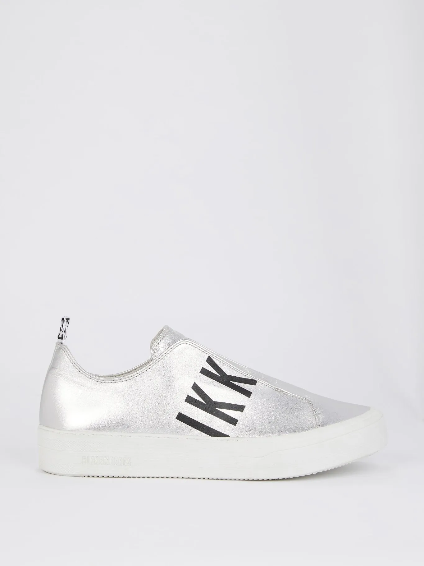 Silver Logo Slip On Sneakers