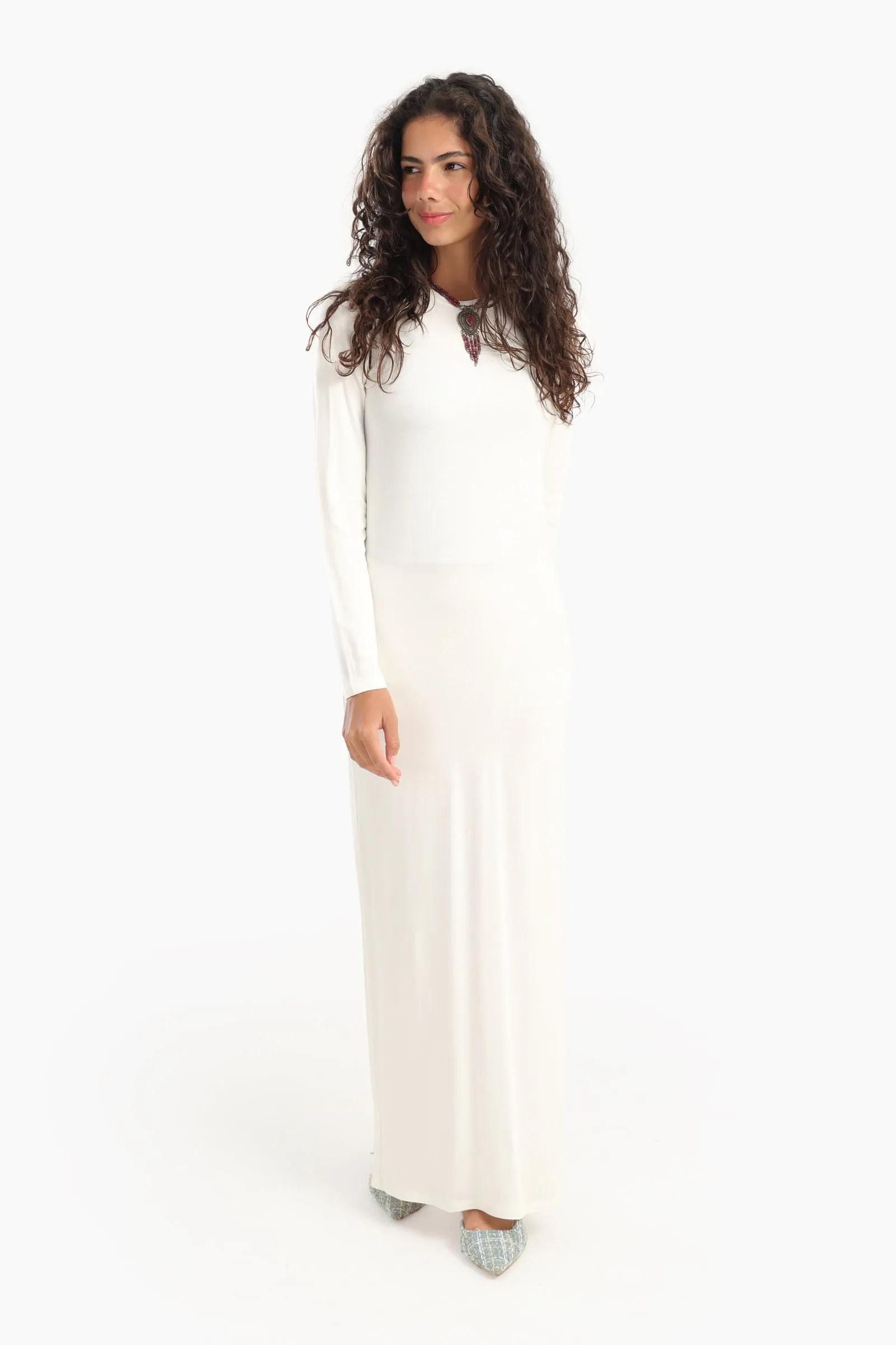 Slim Dress with Back Slit