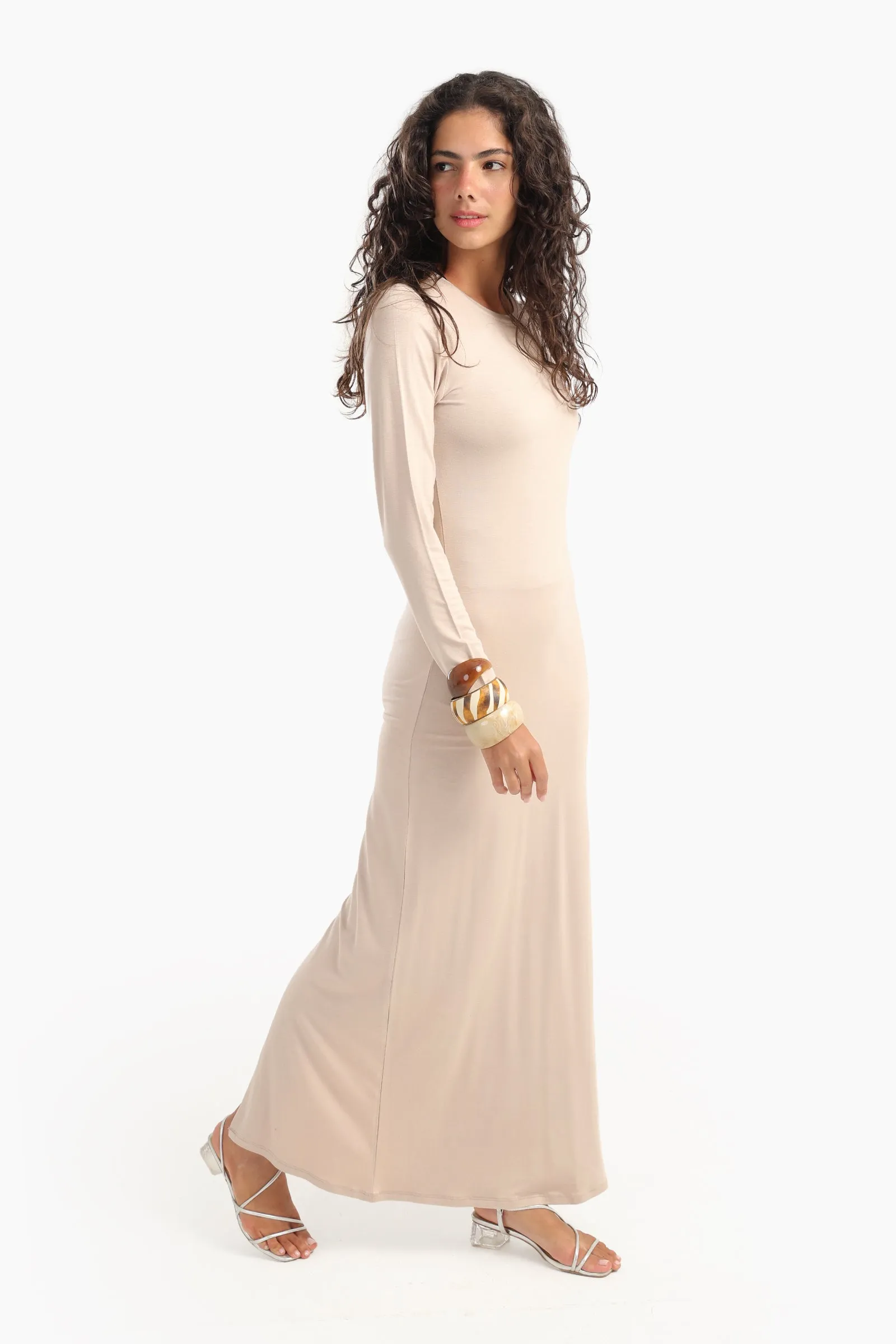 Slim Dress with Back Slit