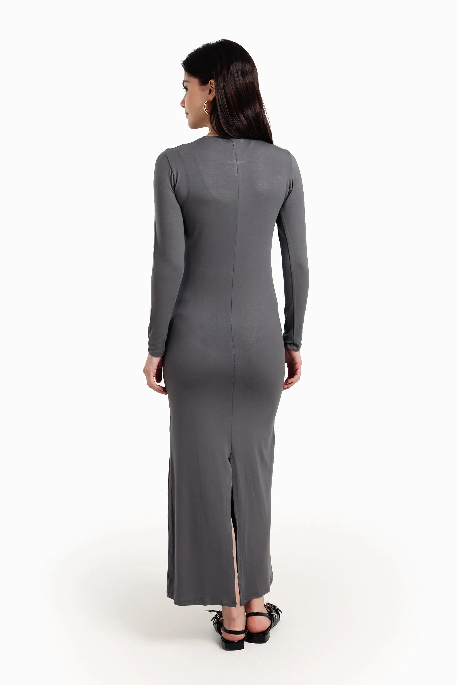 Slim Dress with Back Slit