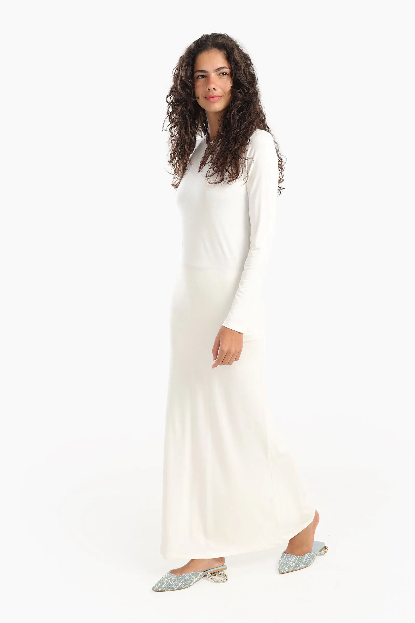 Slim Dress with Back Slit