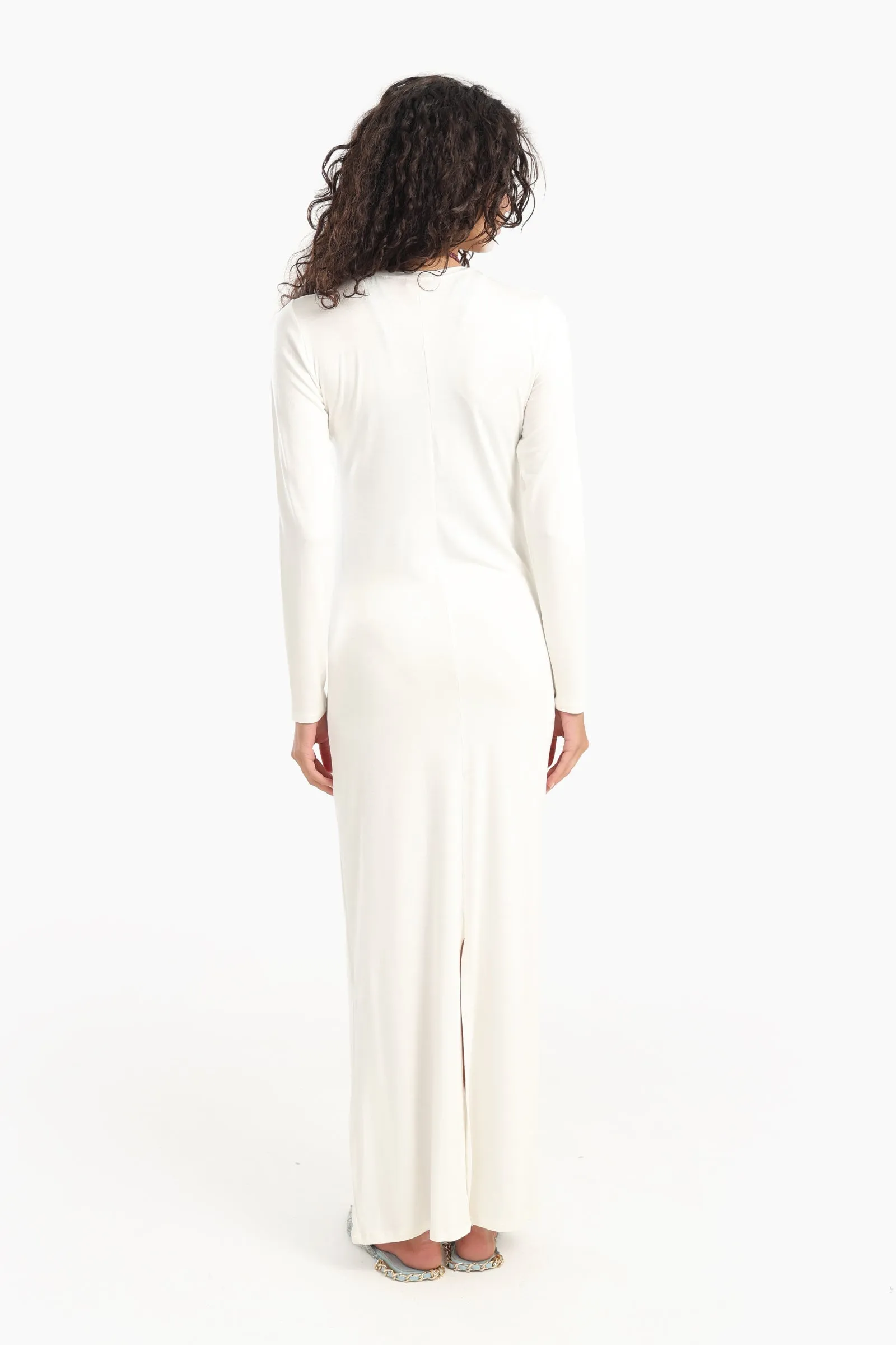 Slim Dress with Back Slit