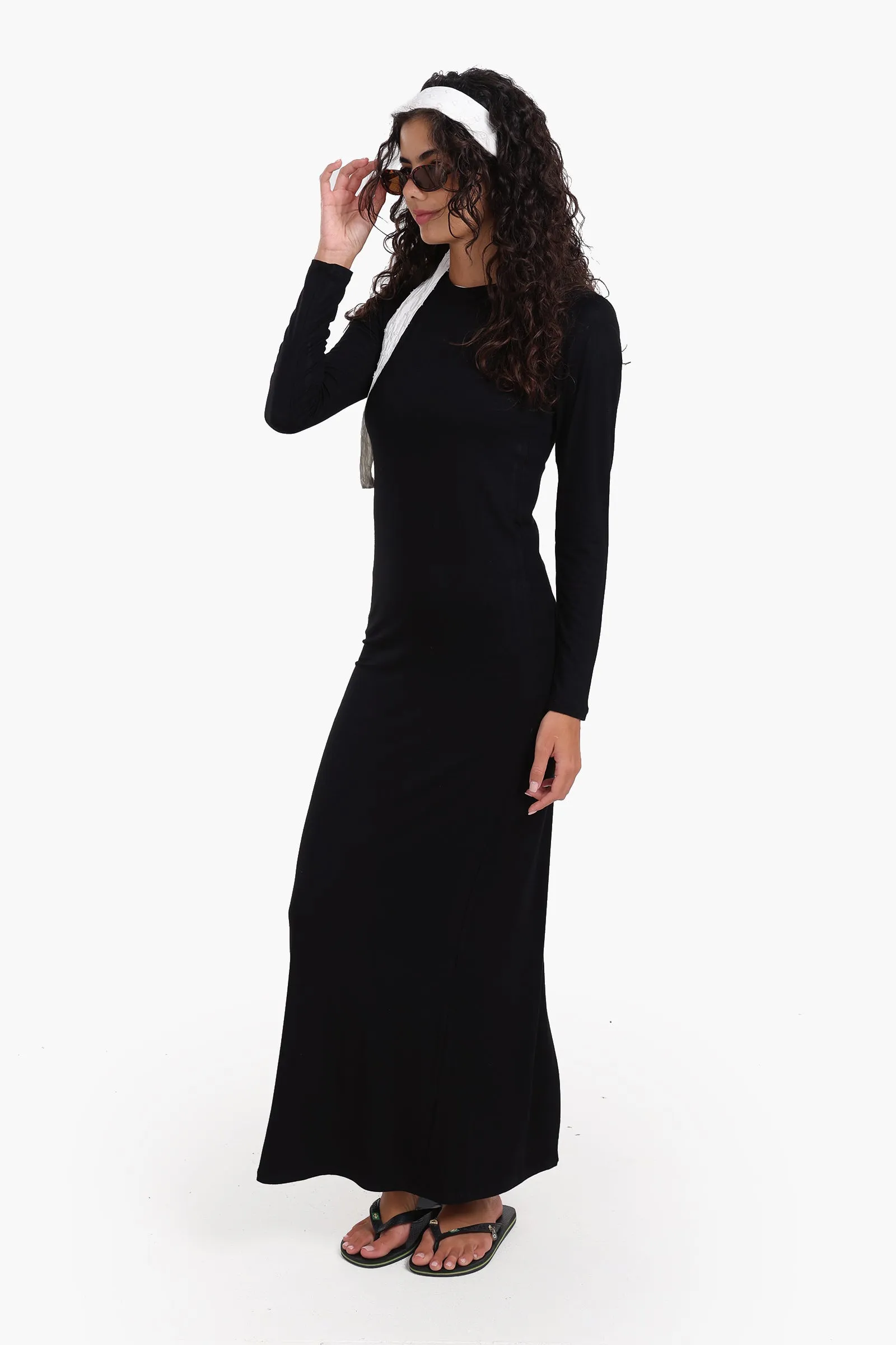 Slim Dress with Back Slit