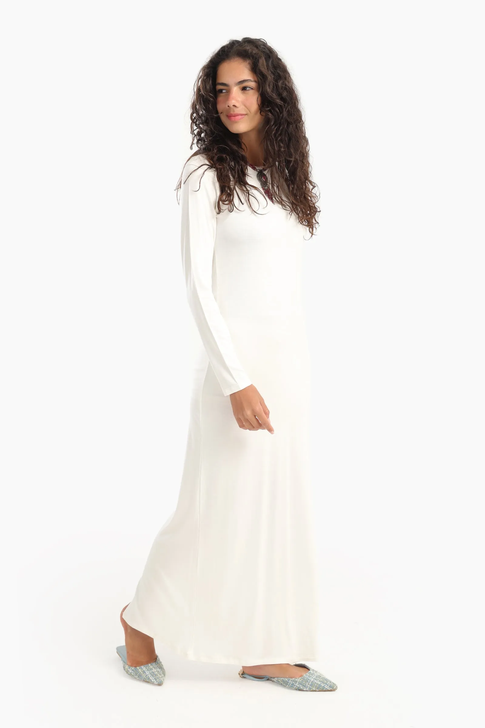 Slim Dress with Back Slit
