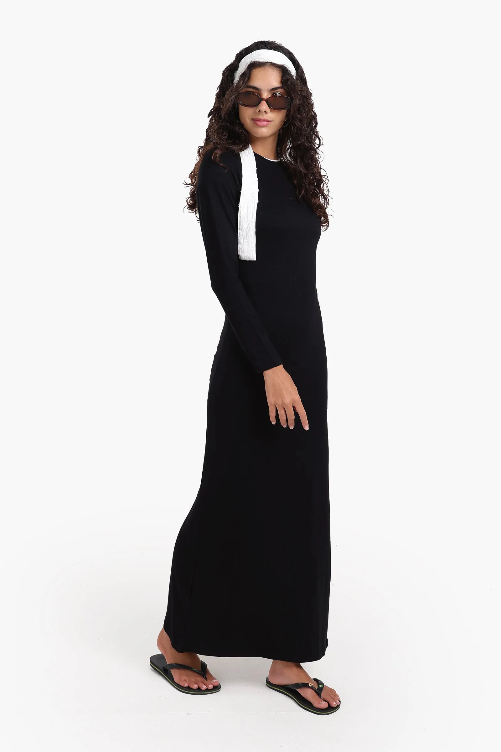 Slim Dress with Back Slit