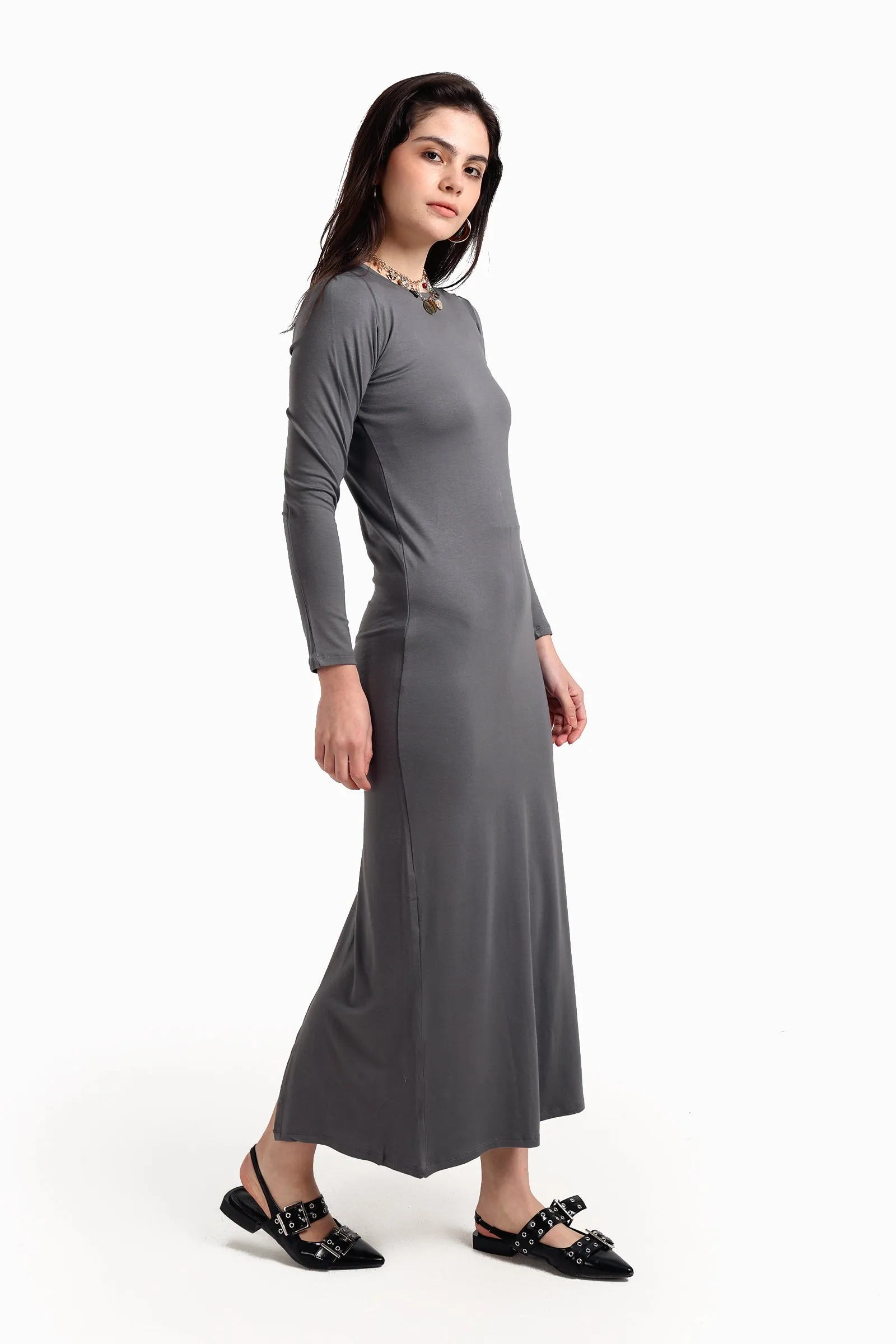 Slim Dress with Back Slit