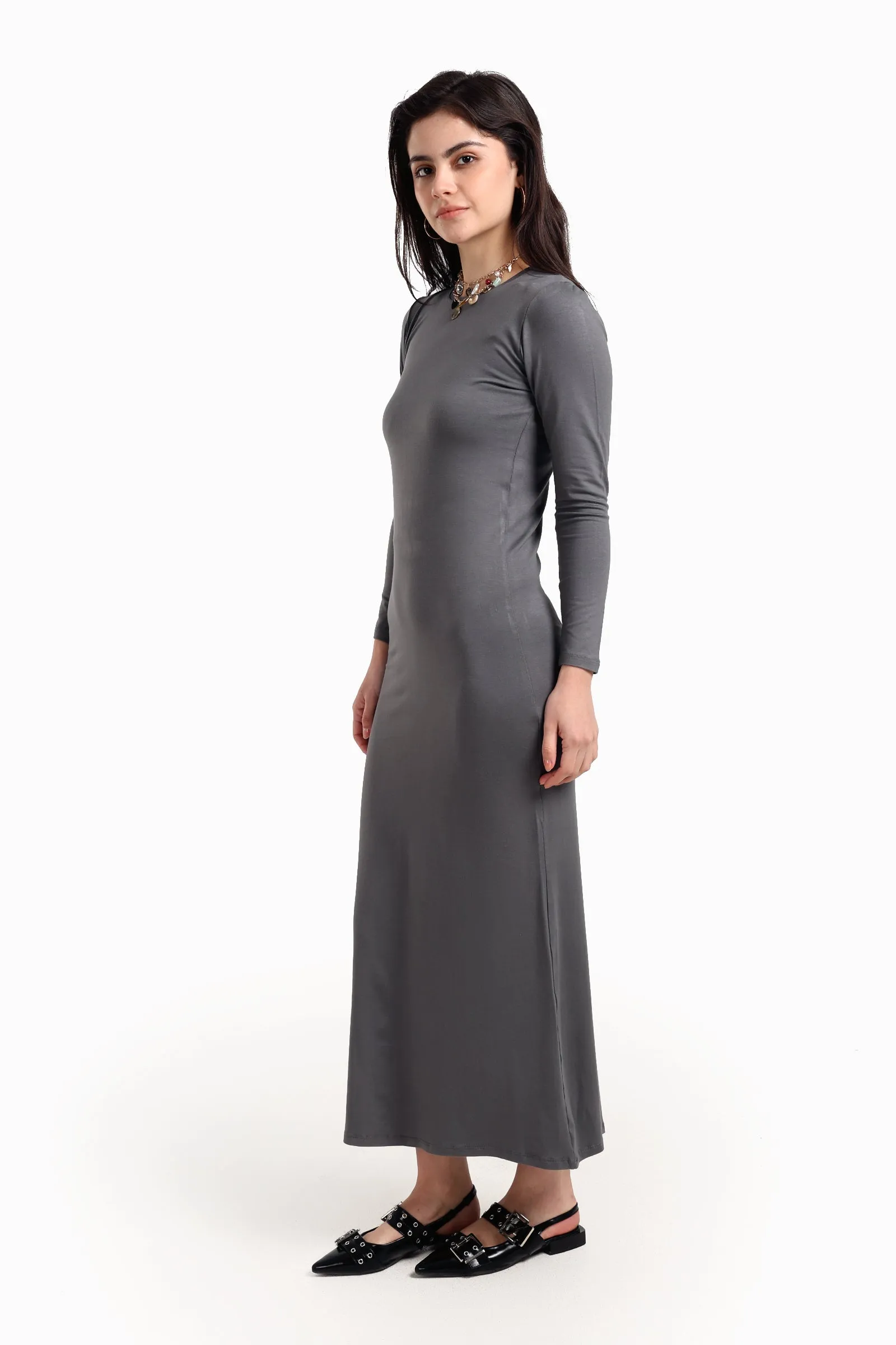 Slim Dress with Back Slit