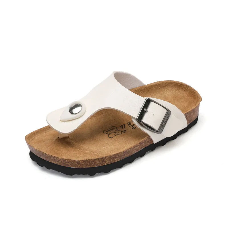 Spring/Summer Kids’ Cork Slippers, Boys’ and Girls’ Buckle Sandals and Flip Flops