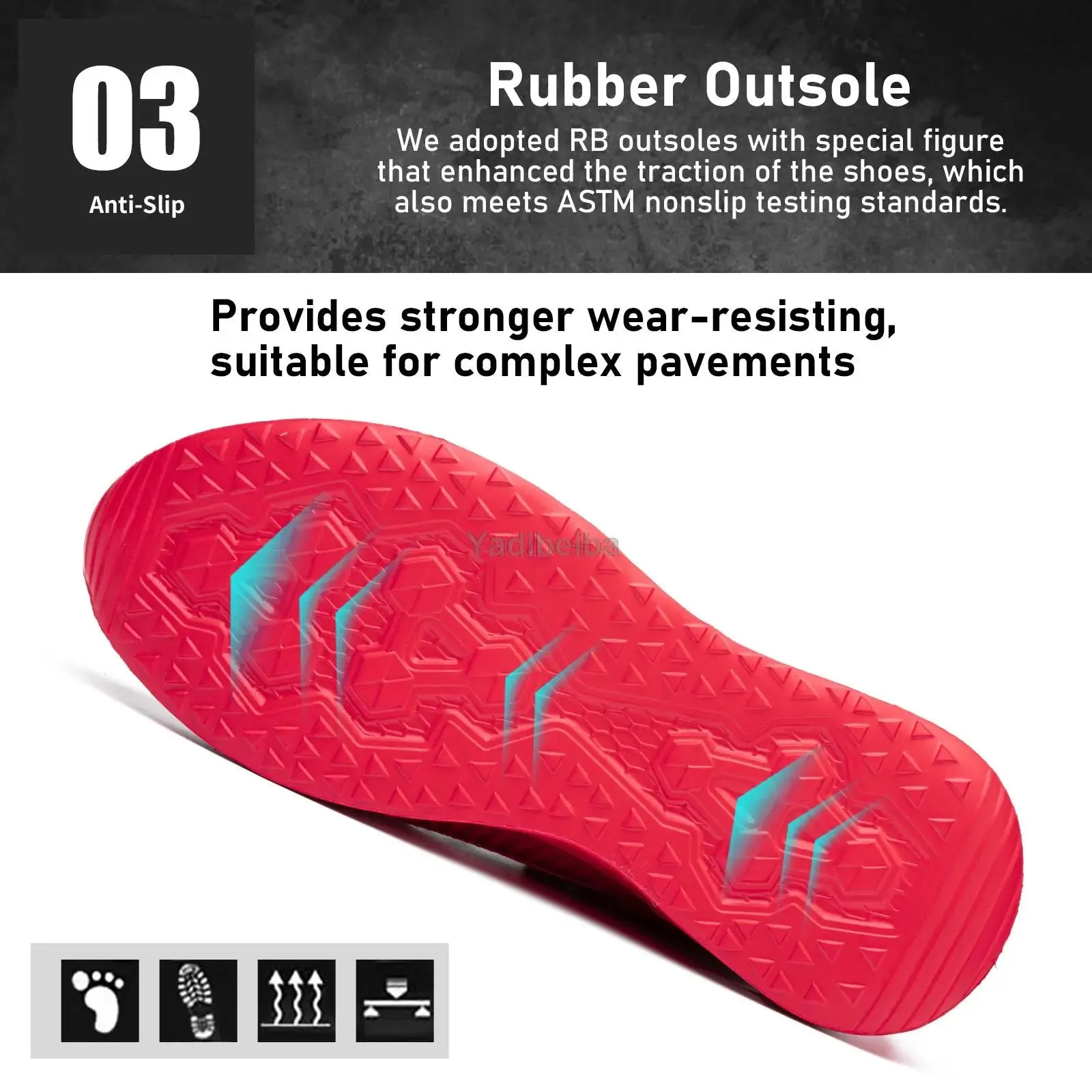 Steel Toe Safety Shoes – Lightweight Work Sneakers, Puncture-Proof Work Shoes, Unisex Construction Safety Boots for Men and Women