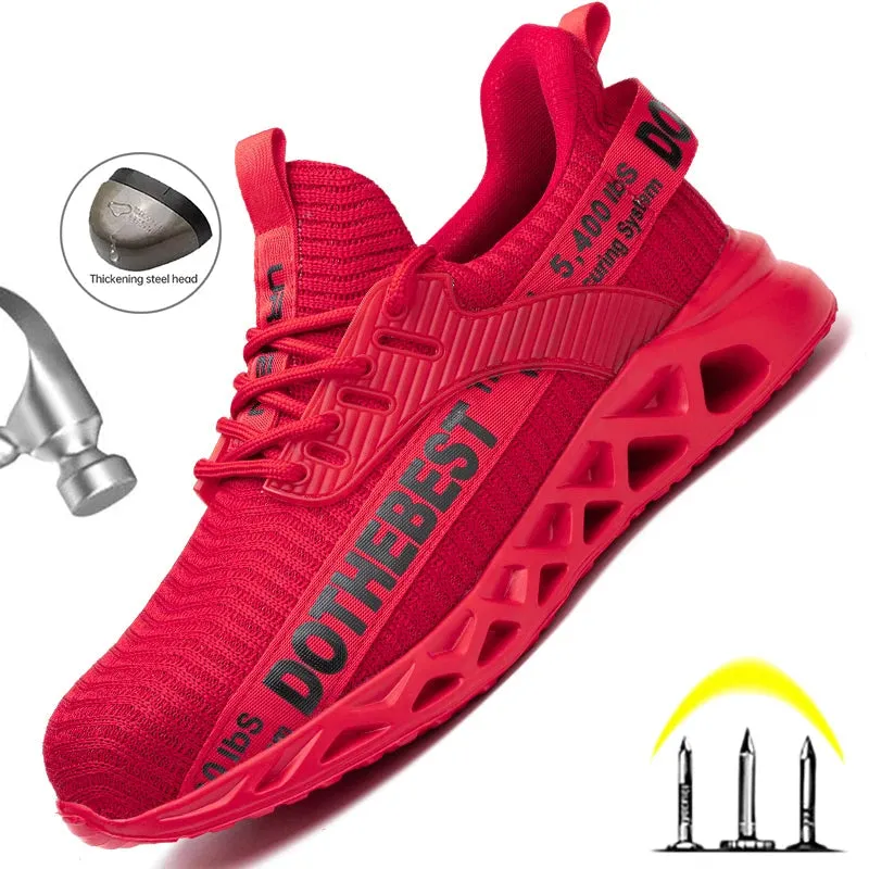 Steel Toe Safety Shoes – Lightweight Work Sneakers, Puncture-Proof Work Shoes, Unisex Construction Safety Boots for Men and Women