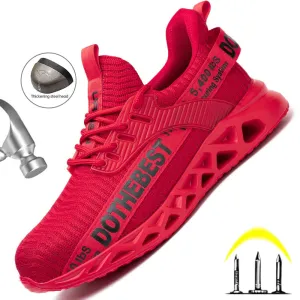 Steel Toe Safety Shoes – Lightweight Work Sneakers, Puncture-Proof Work Shoes, Unisex Construction Safety Boots for Men and Women