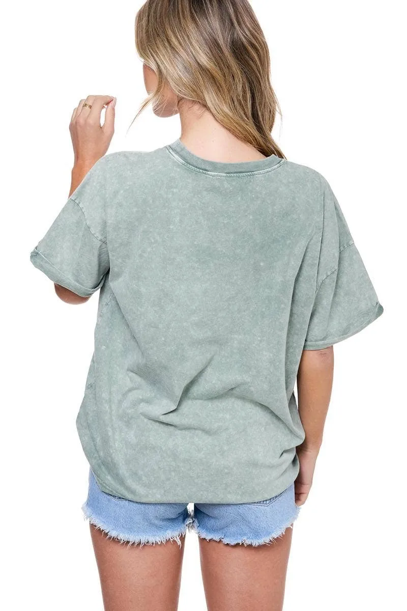Strawberry Cowboy Boots Graphic S/S Mineral Washed Tee